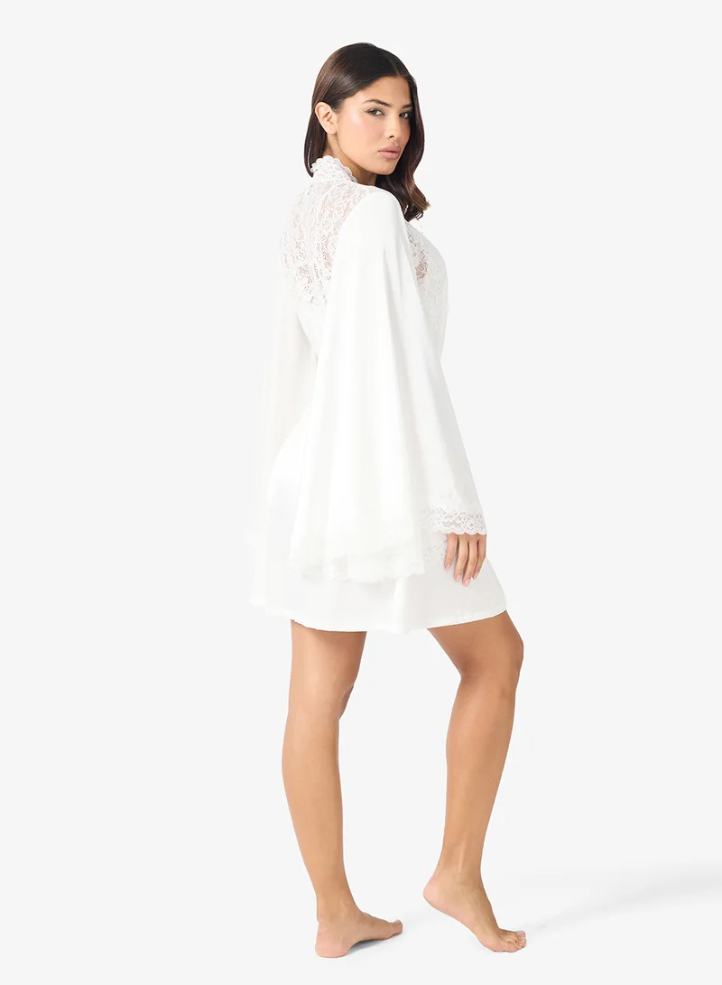 Ginger 2PC Satin Robe & Babydoll Set